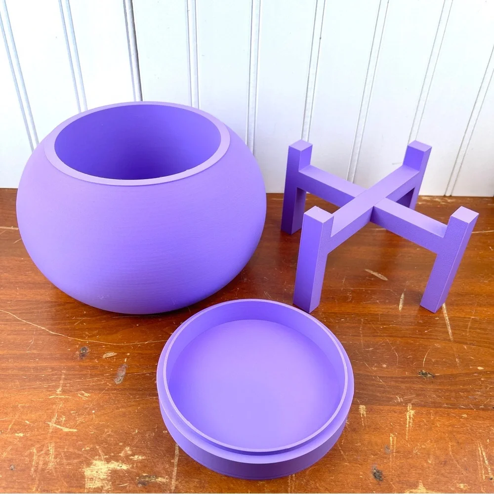 Rono Simple Indoor Planter w/ Drainage Hole and Drip Tray, Houseplant